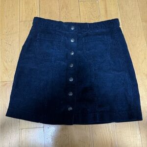 Brandy Melville Navy blue corduroy button down skirt!